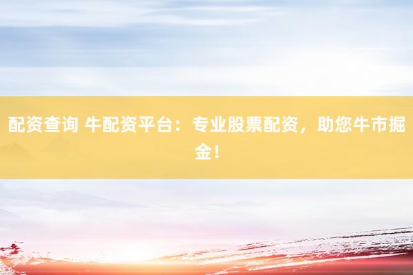 配资查询 牛配资平台：专业股票配资，助您牛市掘金！