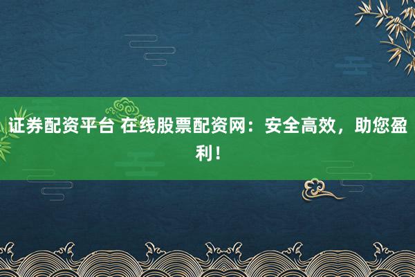 证券配资平台 在线股票配资网：安全高效，助您盈利！