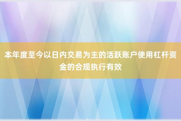 本年度至今以日内交易为主的活跃账户使用杠杆资金的合规执行有效