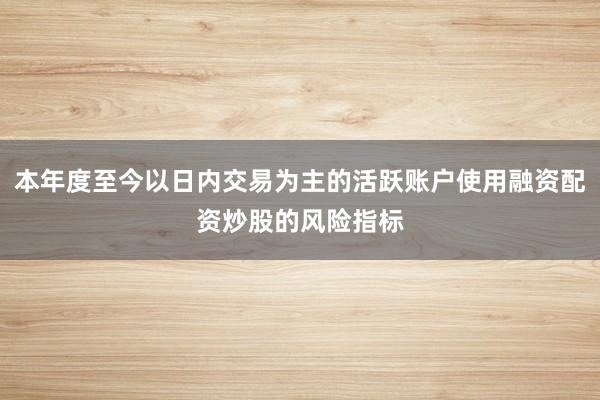 本年度至今以日内交易为主的活跃账户使用融资配资炒股的风险指标