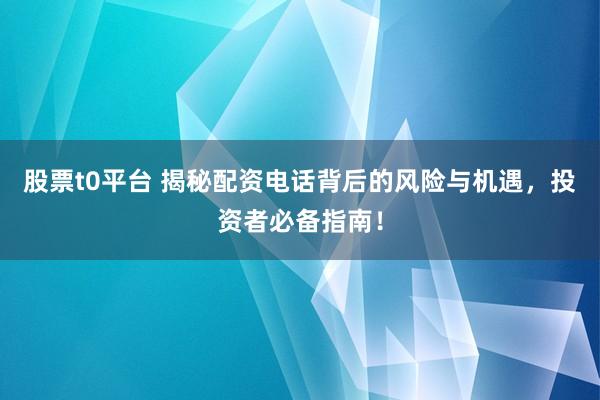 股票t0平台 揭秘配资电话背后的风险与机遇，投资者必备指南！