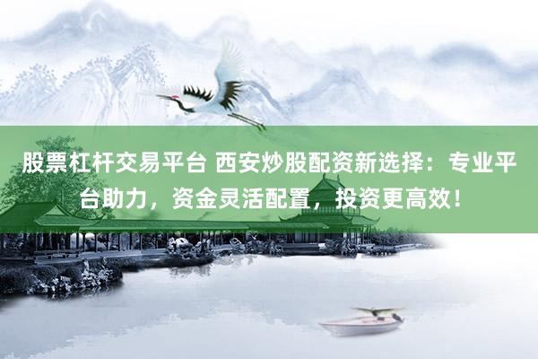 股票杠杆交易平台 西安炒股配资新选择:专业平台助力,资金灵活配置,投资更高效!