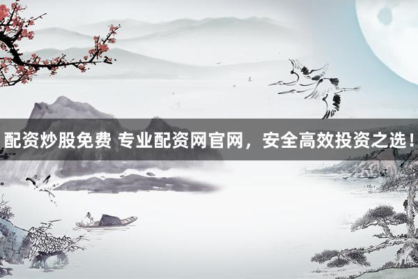 配资炒股免费 专业配资网官网，安全高效投资之选！